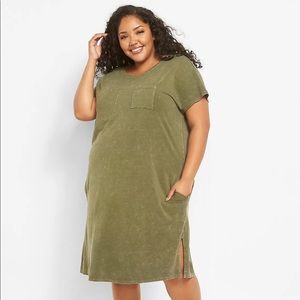 🚫SOLD🚫 Lane Bryant Acid Wash Knit Midi T-Shirt Dress